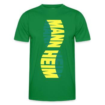 Mannheim Germany City Skyline Font Colorful - Men's Functional T-Shirt - kelly green - Front - AI Model Male 178 dark (178cm)