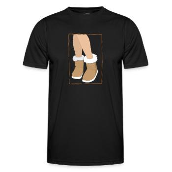 Schaffellstiefel mit Beinen - Männer Funktions-T-Shirt - Schwarz - Vorne - AI Model Male 178 dark (178cm)