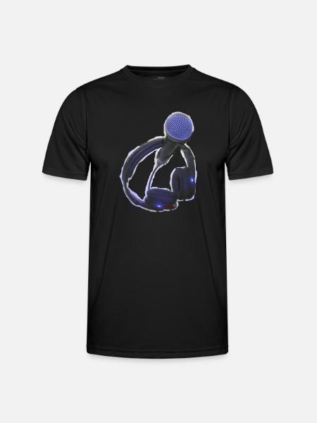 TOMZOFF Radio DJ - Männer Funktions-T-Shirt - Schwarz