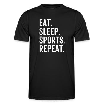 Essen Schlaf Sport wiederholen - Männer Funktions-T-Shirt - Schwarz - Vorne - AI Model Male 178 dark (178cm)