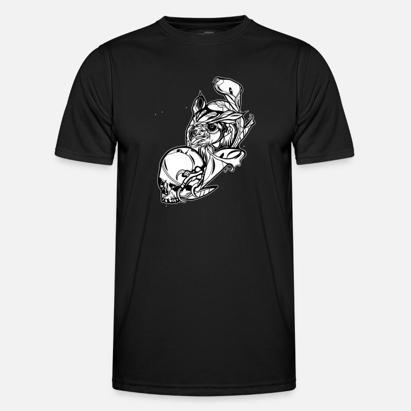 Eule mit Schädel // Illustration Männer Funktions-T-Shirt