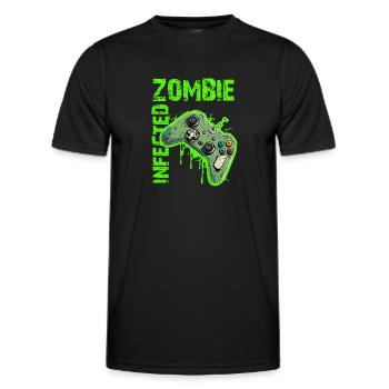 Zombie Infected Gamer - Men's Functional T-Shirt - black - Front - AI Model Male 178 dark (178cm)