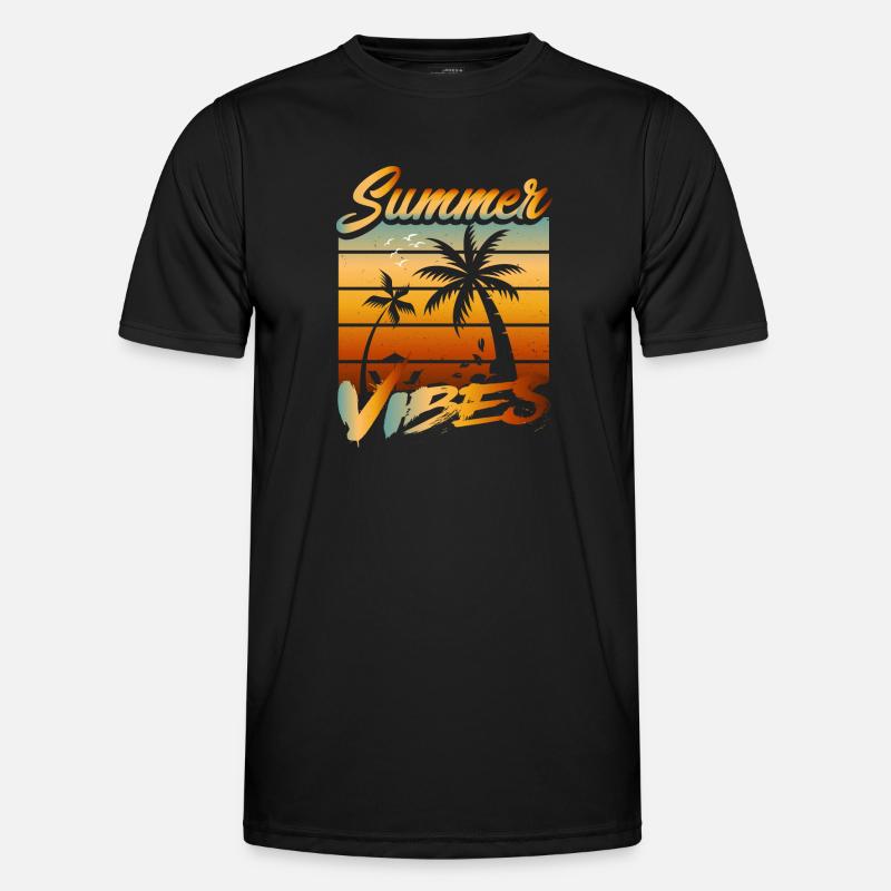 Summer Vibes Beach - Männer Funktions-T-Shirt - Schwarz