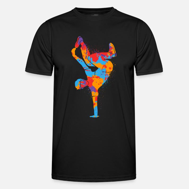 Breakdancing Bunter Breakdancer Männer Breakdance - Männer Funktions-T-Shirt - Schwarz