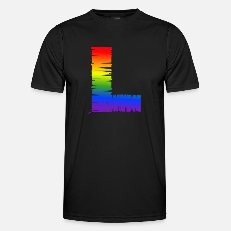 Regenbogen-L - Männer Funktions-T-Shirt - Schwarz