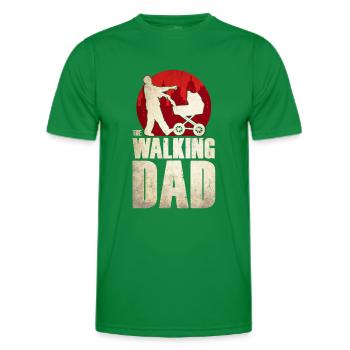 The walking Dad Kinderwagen Papa Zombie Vater - Men's Functional T-Shirt - kelly green - Front - AI Model Male 178 dark (178cm)