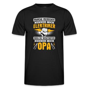 Elektriker Strom Elektrik - Männer Funktions-T-Shirt - Schwarz - Vorne - AI Model Male 178 dark (178cm)