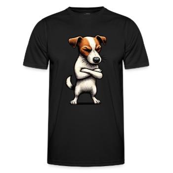 Jack Russel terrier Jack russel amoureux de Jackie - T-shirt sport Homme - noir - Devant - AI Model Male 178 dark (178cm)