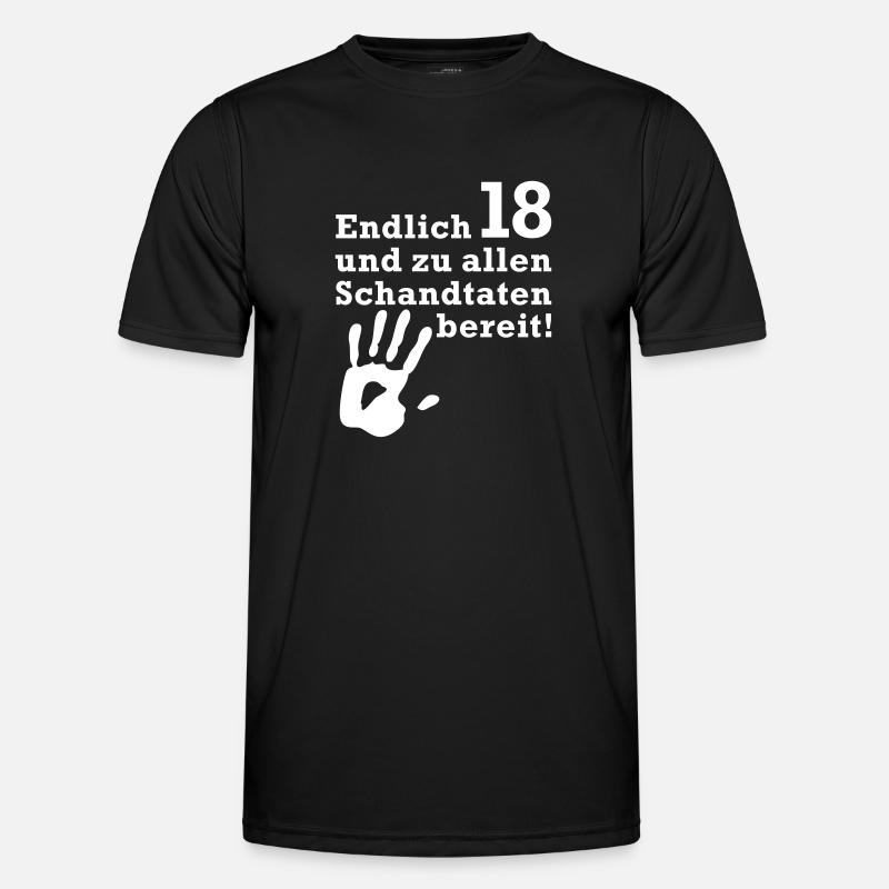 Endlich 18 - Männer Funktions-T-Shirt - Schwarz