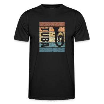 Tuba Tubist Tubisten Musiker Blasmusik - Männer Funktions-T-Shirt - Schwarz - Vorne - AI Model Male 178 dark (178cm)