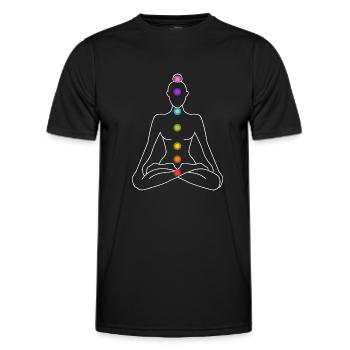 Chakra Chakras Meditation Lotus Meditate Yog - Men's Functional T-Shirt - black - Front - AI Model Male 178 dark (178cm)