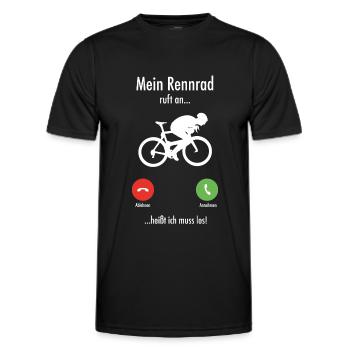 Radrennen Rennrad Rennradfahrer Fahrrad Spruch - Männer Funktions-T-Shirt - Schwarz - Vorne - AI Model Male 178 dark (178cm)