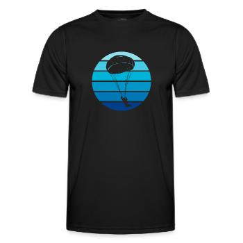 Fallschirmspringen Skydiving Fallschirmspringer - Männer Funktions-T-Shirt - Schwarz - Vorne - AI Model Male 178 dark (178cm)