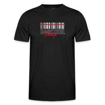 B4RCODE. Beep - Men's Functional T-Shirt - black - Front - AI Model Male 178 dark (178cm)