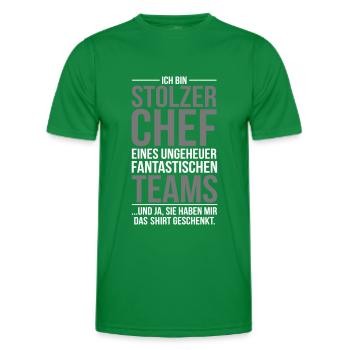 Stolzer Chef eines fantastischen Teams - Shirt - Männer Funktions-T-Shirt - Kelly Green - Vorne - AI Model Male 178 dark (178cm)
