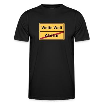 Ortsschild Ende - Abitur - Männer Funktions-T-Shirt - Schwarz - Vorne - AI Model Male 178 dark (178cm)