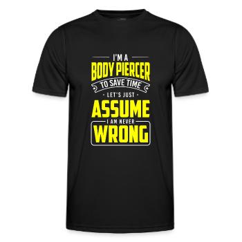 Piercing Tattoo Ring - Men's Functional T-Shirt - black - Front - AI Model Male 178 dark (178cm)