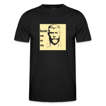 Bearded men are Sexy (invertiert) - Männer Funktions-T-Shirt - Schwarz - Vorne - AI Model Male 178 dark (178cm)