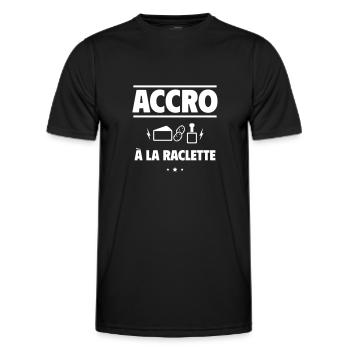 Accro à la raclette, Pour les fans de fromage - T-shirt sport Homme - noir - Devant - AI Model Male 178 dark (178cm)