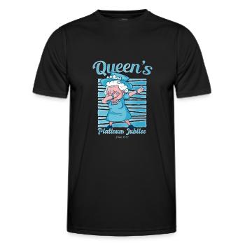 British Queen Dabbing Monarchy Platinum Jubilee - Men's Functional T-Shirt - black - Front - AI Model Male 178 dark (178cm)