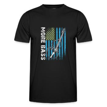 Plus de contrebasse basse avec drapeau américain - T-shirt sport Homme - noir - Devant - AI Model Male 178 dark (178cm)