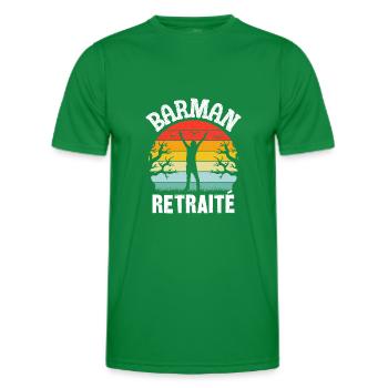 barman retraité - T-shirt sport Homme - vert - Devant - AI Model Male 178 dark (178cm)