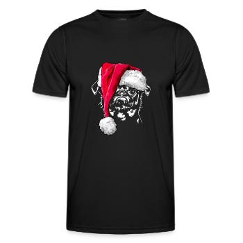Petit Brabancon with hatches Christmas - Men's Functional T-Shirt - black - Front - AI Model Male 178 dark (178cm)