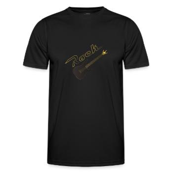 Guitare Rock - T-shirt sport Homme - noir - Devant - AI Model Male 178 dark (178cm)
