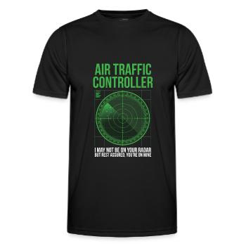 Contrôleur de la circulation aérienne Aviation Aviation Aviator - T-shirt sport Homme - noir - Devant - AI Model Male 178 dark (178cm)