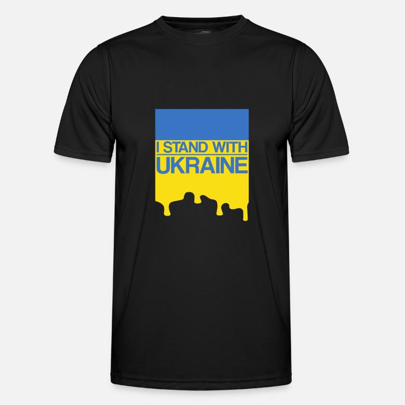 Io sto con l'Ucraina con il sostegno ucraino Ucraina Ucraina - Maglietta sportiva per uomo - nero