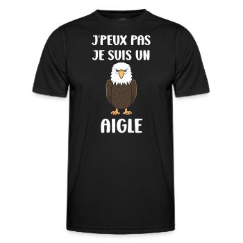 Citation humour Oiseau aigle - T-shirt sport Homme - noir - Devant - AI Model Male 178 dark (178cm)