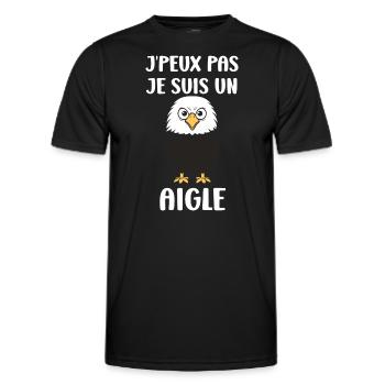 Citation humour Oiseau aigle - T-shirt sport Homme - noir - Devant - AI Model Male 178 dark (178cm)