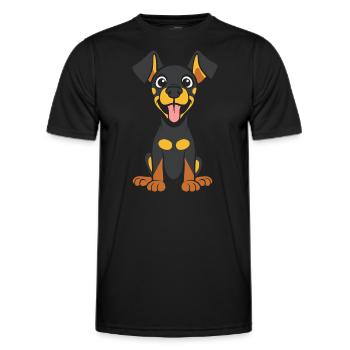 Dobermann - Männer Funktions-T-Shirt - Schwarz - Vorne - AI Model Male 178 dark (178cm)