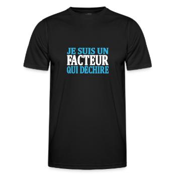 Je suis un facteur qui déchire - T-shirt sport Homme - noir - Devant - AI Model Male 178 dark (178cm)