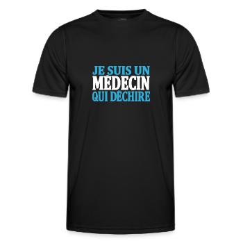 Je suis un médecin qui déchire - T-shirt sport Homme - noir - Devant - AI Model Male 178 dark (178cm)