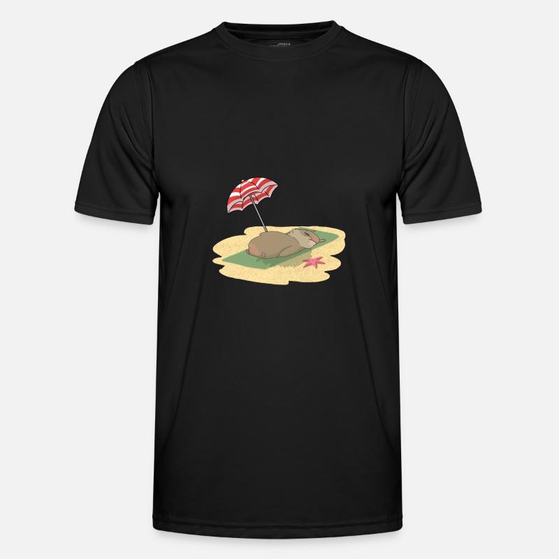 Hamsters on the beach sunbathing - Men's Functional T-Shirt - black