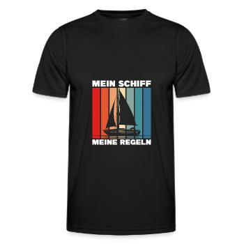 Segeln Bootsführerschein Segler Kapitän Geschenk - Männer Funktions-T-Shirt - Schwarz - Vorne - AI Model Male 178 dark (178cm)