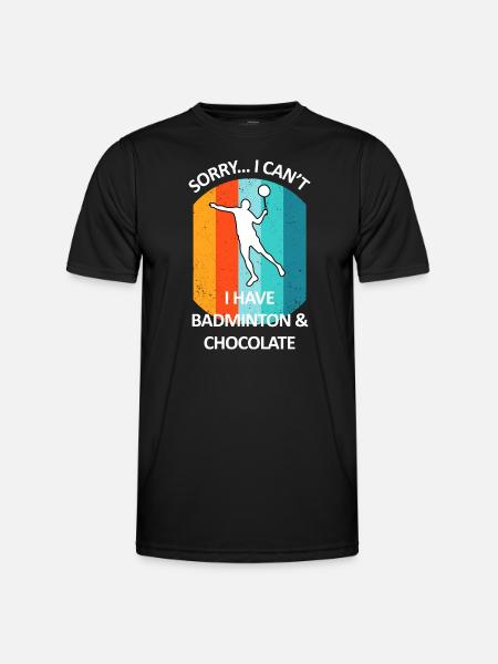 Badminton Badminton Badminton Player Chocolate - Men's Functional T-Shirt - black