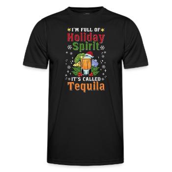 Christmas I'm Full Of Holiday Spirit Tequila - Men's Functional T-Shirt - black - Front - AI Model Male 178 dark (178cm)