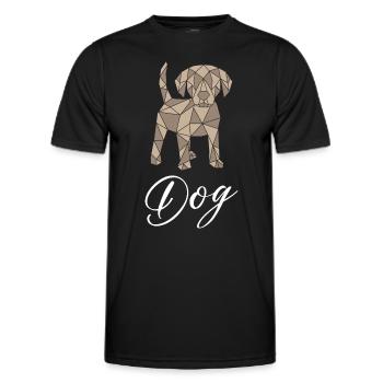 Dog Geometric - Männer Funktions-T-Shirt - Schwarz - Vorne - AI Model Male 178 dark (178cm)