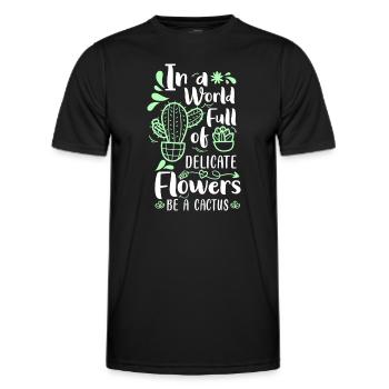 Cacti Desert Garden - Men's Functional T-Shirt - black - Front - AI Model Male 178 dark (178cm)