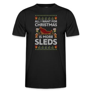 Schlitten Winterurlaub Piste - Männer Funktions-T-Shirt - Schwarz - Vorne - AI Model Male 178 dark (178cm)