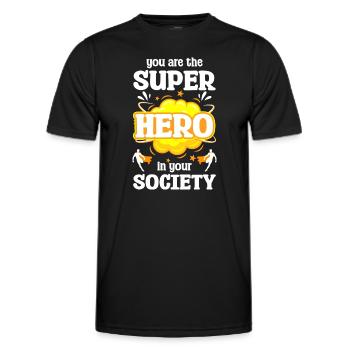 Held Retter Lebensretter Vorbild - Männer Funktions-T-Shirt - Schwarz - Vorne - AI Model Male 178 dark (178cm)