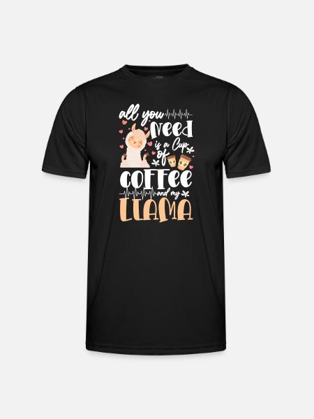 Llama cute gentle - Men's Functional T-Shirt - black
