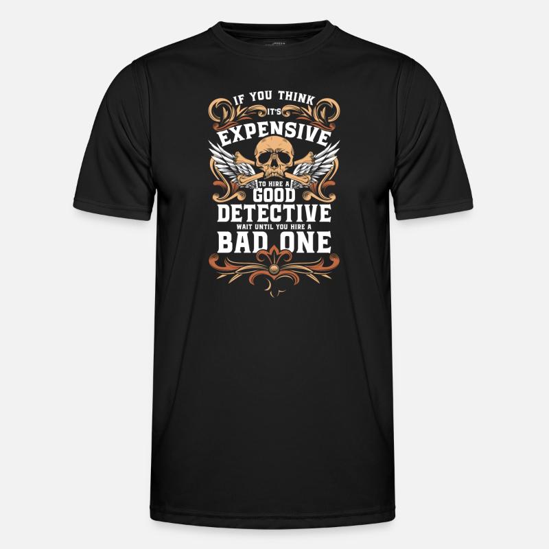 Agent Ermittler Inspektor Verbrechen - Männer Funktions-T-Shirt - Schwarz
