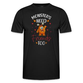 Déguisement effrayant de créature d’Halloween - T-shirt sport Homme - noir - Devant - AI Model Male 178 dark (178cm)