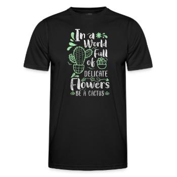 Pflanze Stacheln Gärtner Stich - Männer Funktions-T-Shirt - Schwarz - Vorne - AI Model Male 178 dark (178cm)