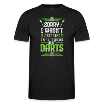Dart Turnier Spieler Wettkampf - Männer Funktions-T-Shirt - Schwarz - Vorne - AI Model Male 178 dark (178cm)