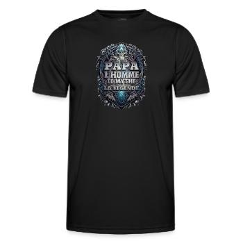 Papa homme mythe légende. - T-shirt sport Homme - noir - Devant - AI Model Male 178 dark (178cm)