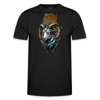 Majestic Ram: Guardian of the Mountains - Men's Functional T-Shirt - black - Front - AI Model Male 178 dark (178cm)